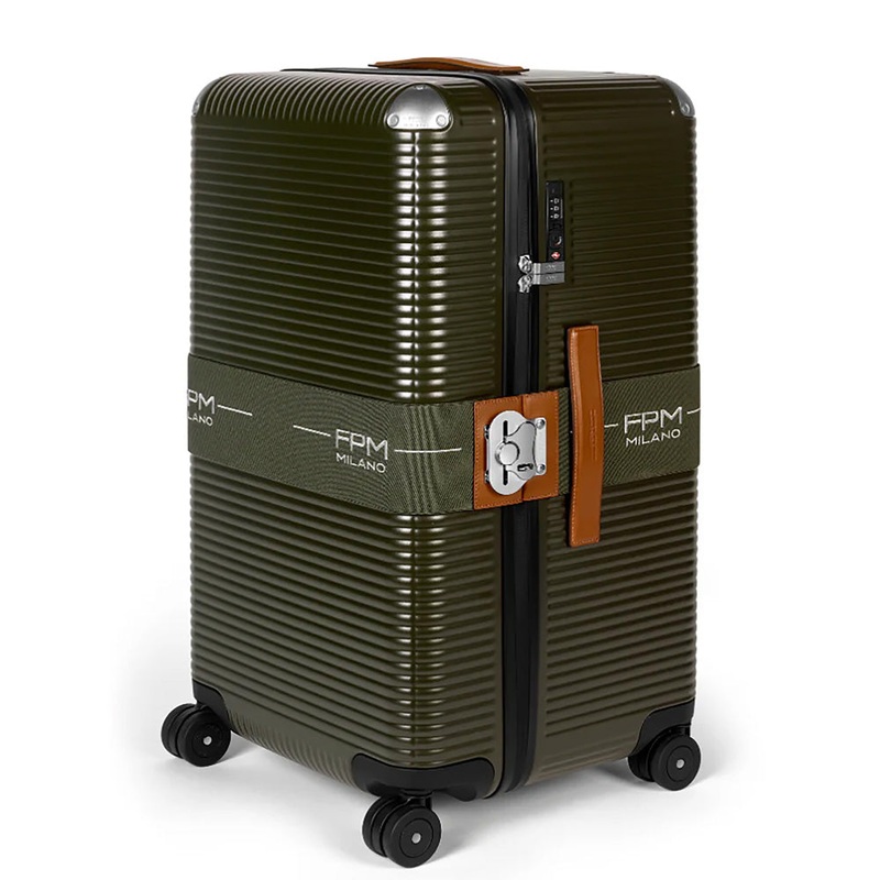 FPM MILANO Bank Zip Deluxe TRUNK M 30″ Checked  Made in Italy  Hardside Polycarbonate Zippered Cabin Suitcase