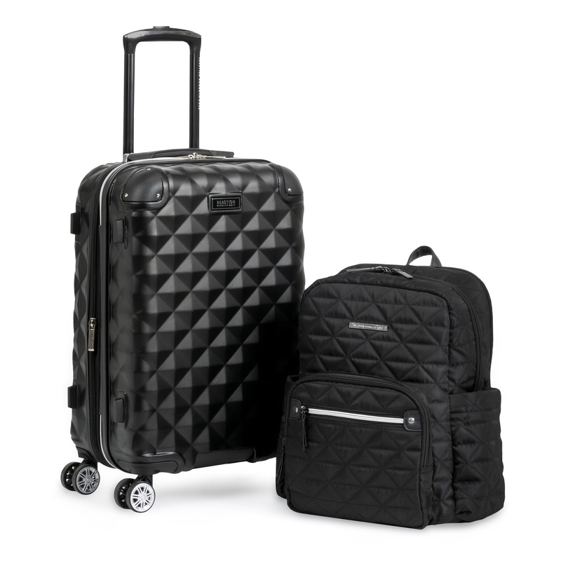 Kenneth Cole Reaction Diamond Tower Luggage 8-Wheel Expandable & Emma Backpack 2-Piece Bundle (20″ Carry-On & Backpack)