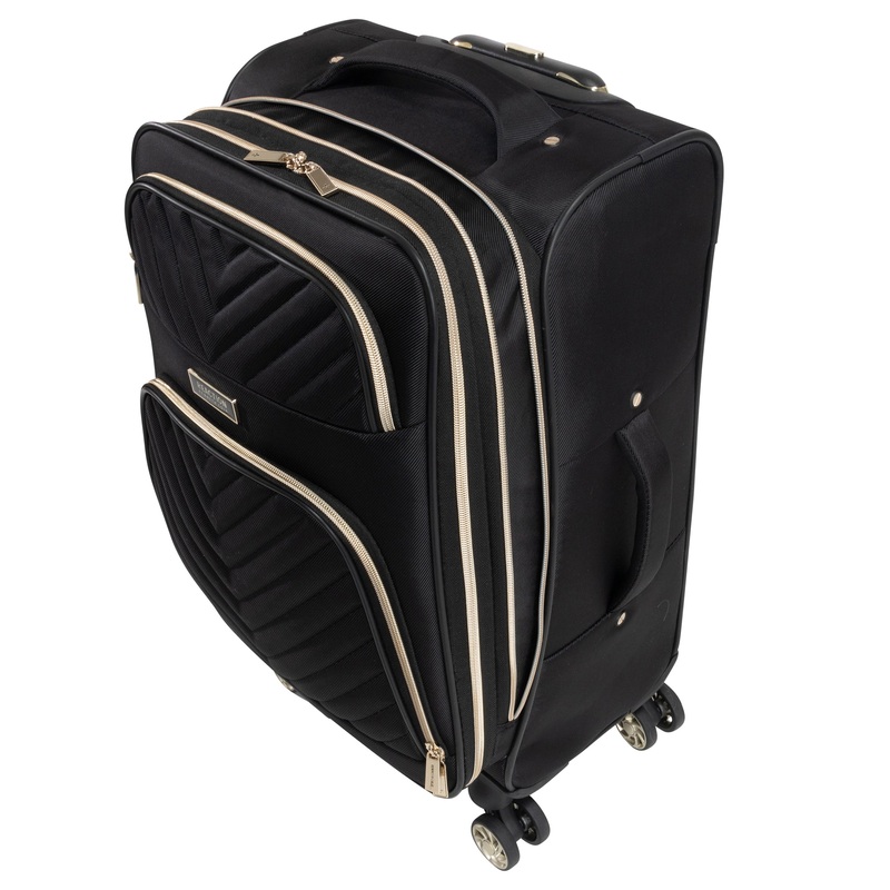 Kenneth Cole Reaction Women’s Chelsea Chevron Softside 8-Wheel Spinner Expandable 28″ Checked Luggage