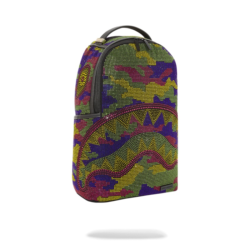 Sprayground Embellished Backpack (Trippy Trinity Camo Crystal)