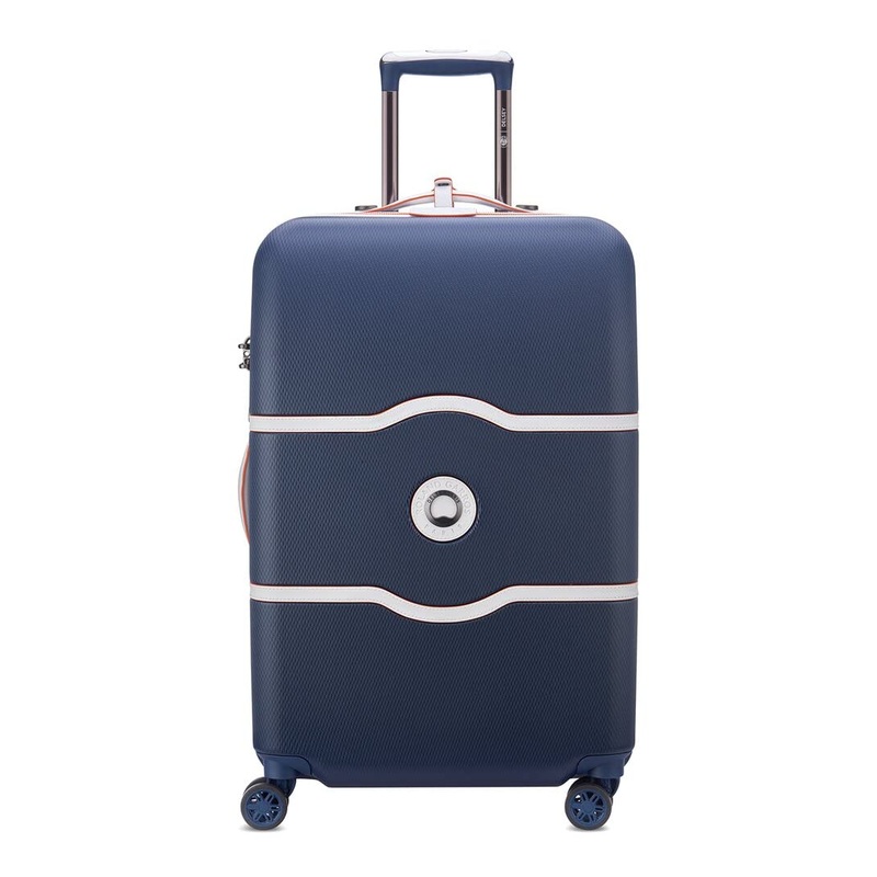 Delsey Paris Chatelet Hardside Luggage with Spinner Wheels (Navy, Checked-Medium 24 Inch)