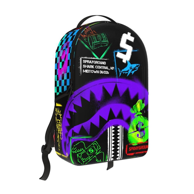 Sprayground Backpack (Shark Central Stencils- Black)