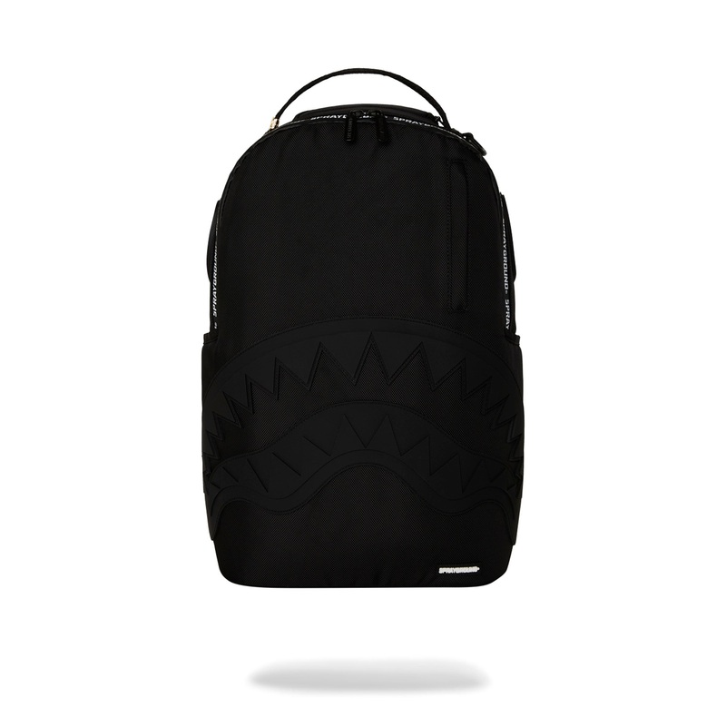 Sprayground Backpack (Rubber Shark Blackout White Tape)