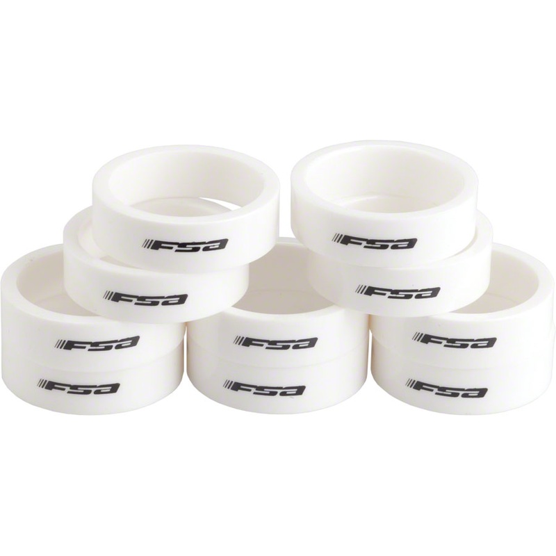 Full Speed Ahead Polycarbonate Headset Spacers 1 1/8″ x 10mm 10 pcs White