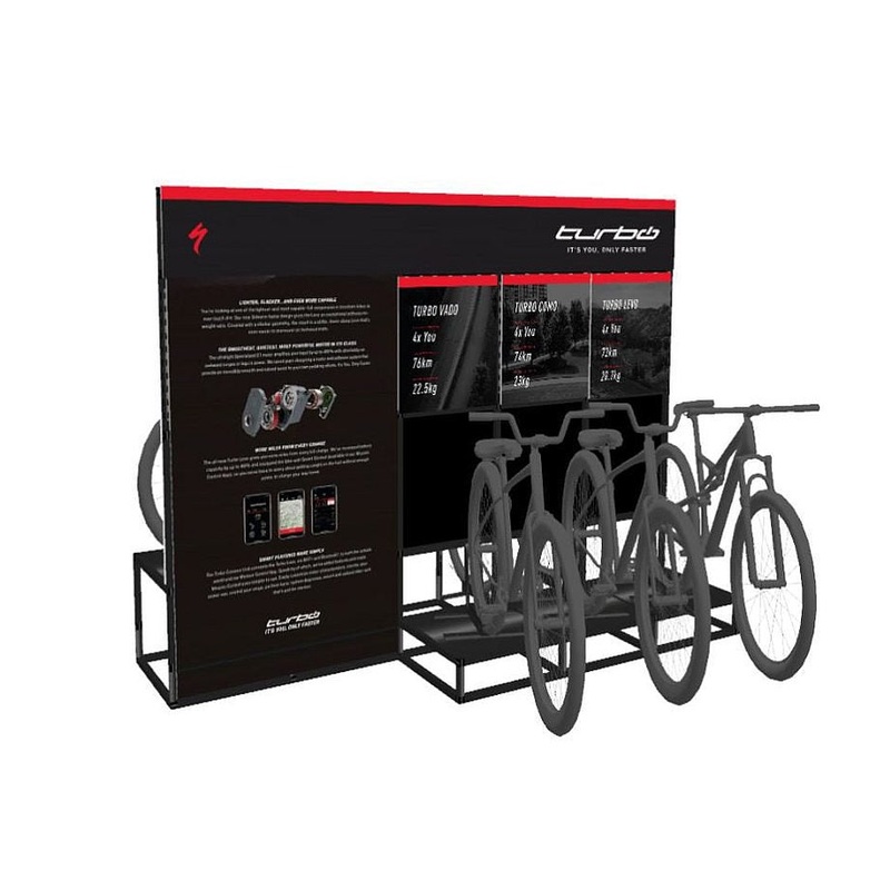 Specialized bike experience display retail display smoke 10 w x 4 w x 6 h