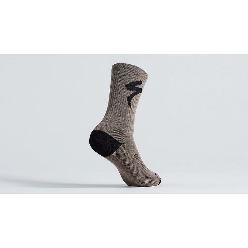 Specialized merino midweight tall logo sock gunmetal xl
