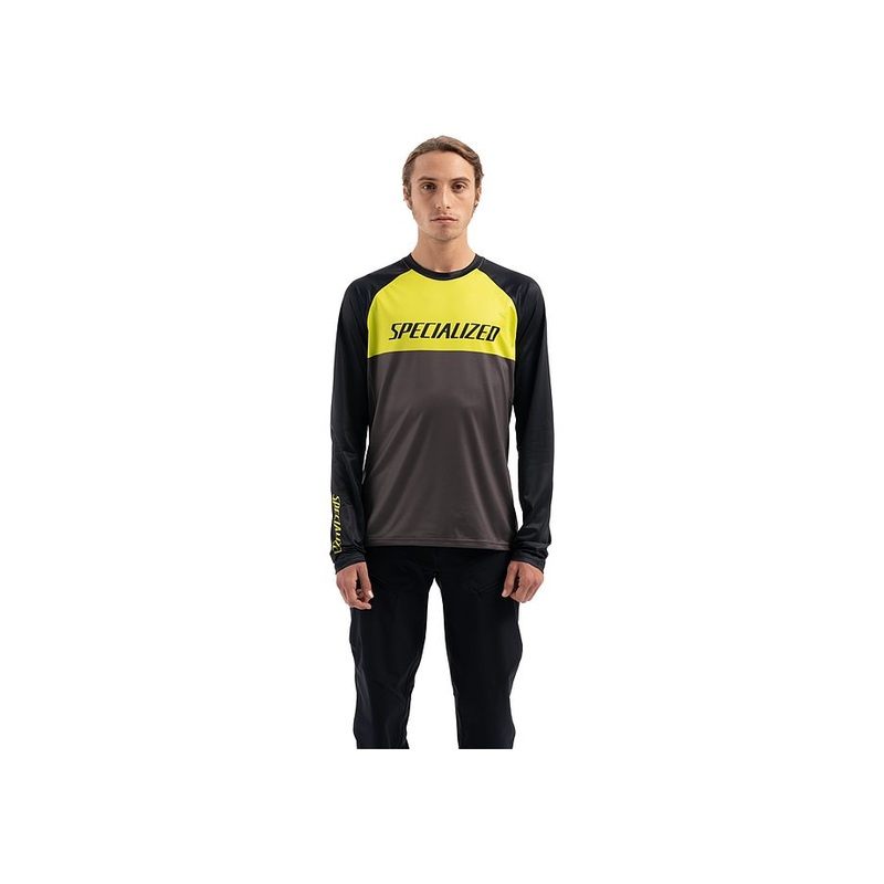 Specialized demo pro jersey ls hyper green / charcoal block m