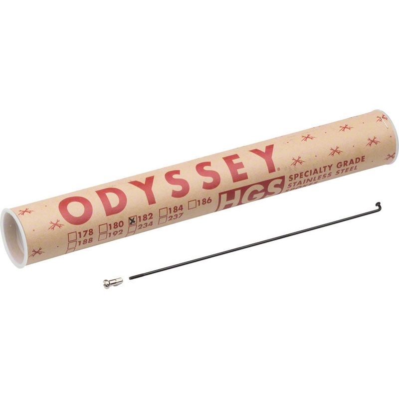 Odyssey HGS Spokes – Stainless Straight 14g 182mm BLK Box of 40 Includes Nipples