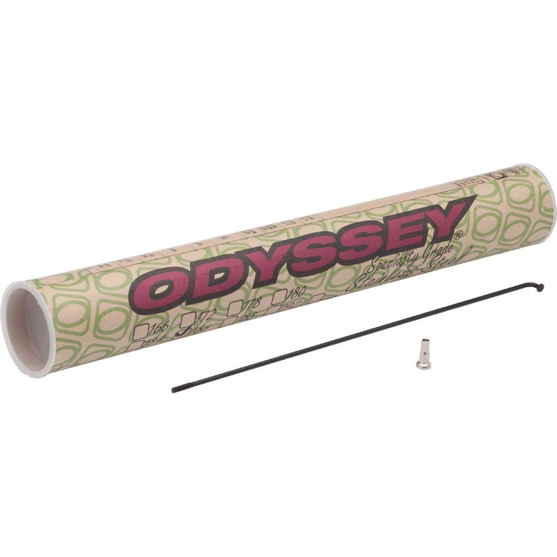 Odyssey HGS Spokes – Stainless Straight 14g 186mm BLK Box of 40 Includes Nipples