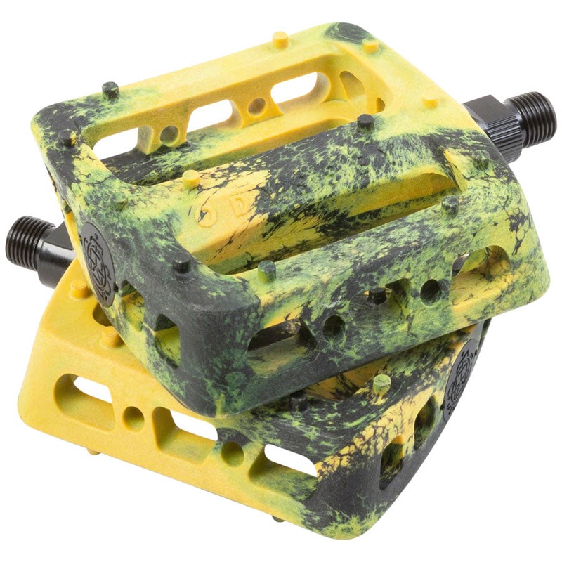 Odyssey Twisted Pro PC Pedals – Platform Composite/Plastic 9/16″ Mustard/BLK Swirl