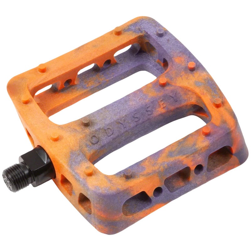 Odyssey Twisted Pro PC Pedals – Platform Composite/Plastic 9/16″ Purple/Orange Swirl