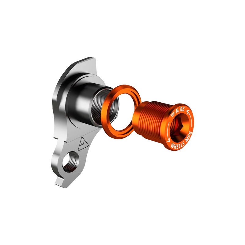 Wheels Manufacturing Universal Derailleur Hanger – 404-3 For Frames designed to accept SRAM UDH BLK/Orange