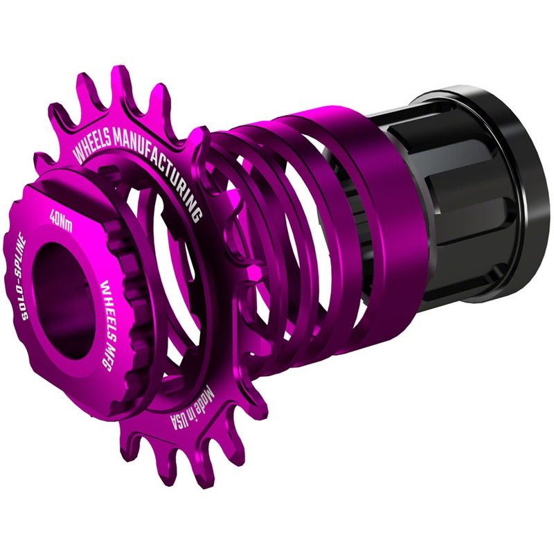 Wheels Manufacturing SOLO-SPLINE Micro Spline Single Speed Conversion Kit – 18t For Shimano Micro Spline Hub Bodies Purple