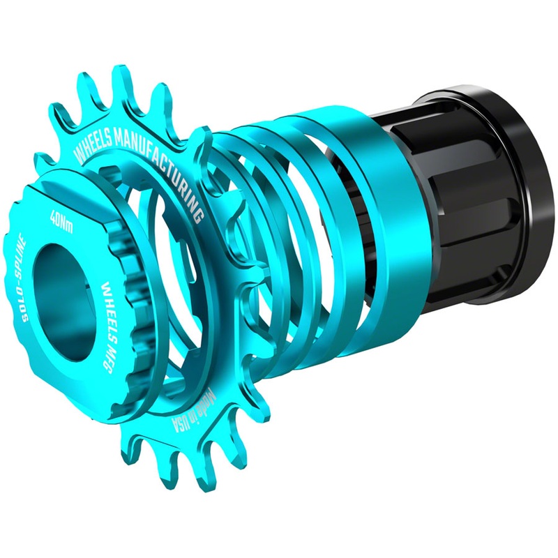 Wheels Manufacturing SOLO-SPLINE Micro Spline Single Speed Conversion Kit – 18t For Shimano Micro Spline Hub Bodies Teal