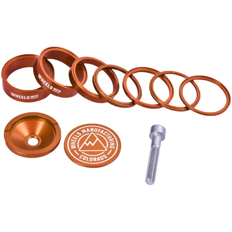 Wheels Manufacturing Pro StackRight Headset Spacer Kit – Orange