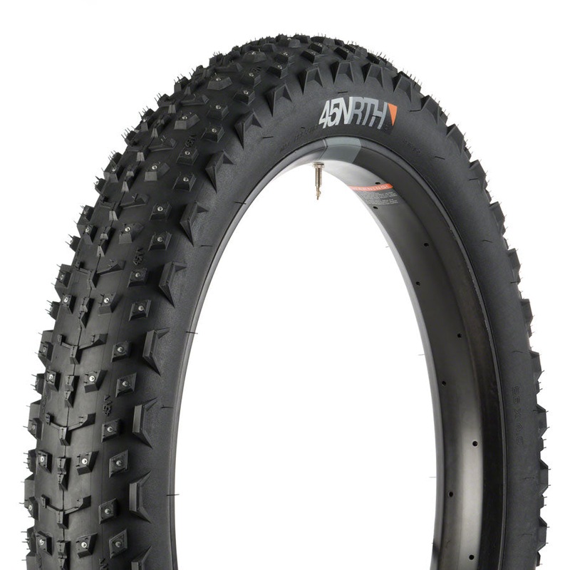 45NRTH Dillinger 4 Tire – 26 x 4 Tubeless Folding BLK 60tpi 240 Carbide Steel Studs