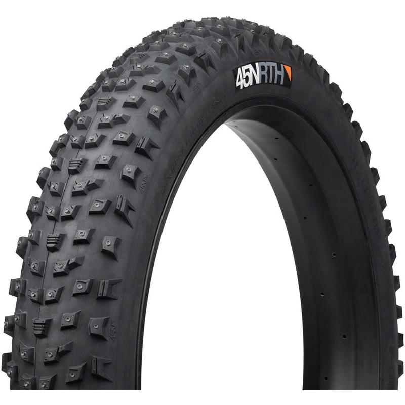 45NRTH Wrathlorde Tire – 26 x 4.2 Tubeless Folding BLK 120 TPI 300 XL Concave Carbide Aluminum Studs