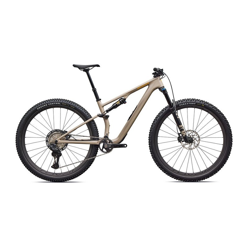 2026 Specialized Epic 8 Expert Evo Di2 Bike Satin Sandstone Metallic / California Sunshine M