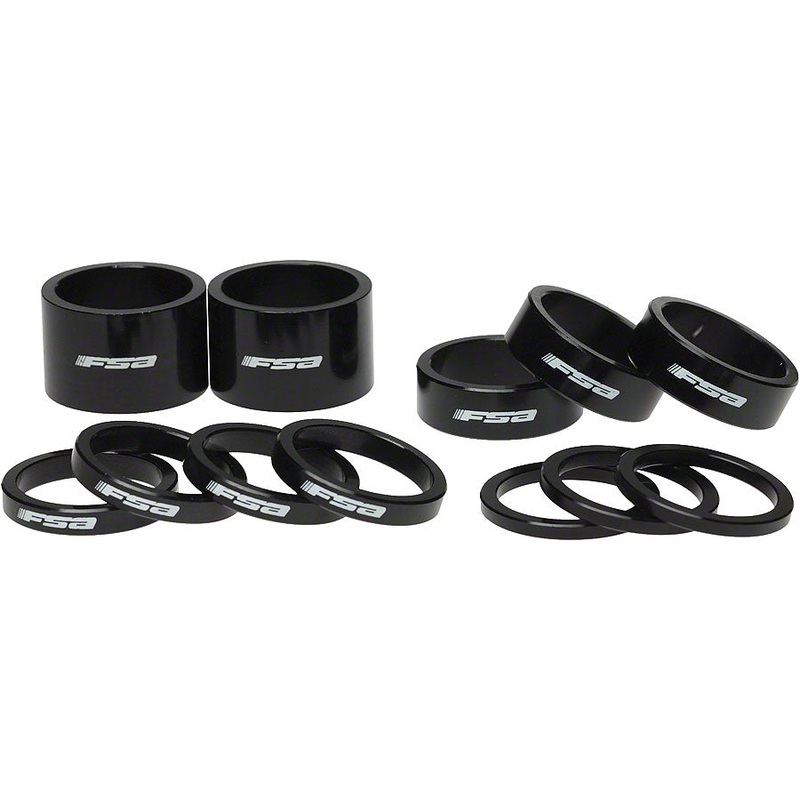 FSA Assorted Headset Spacer Kit 1-1/8″ Black with Logo